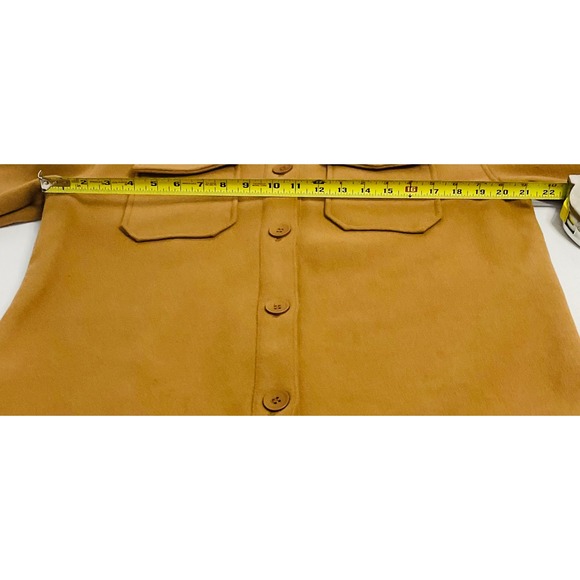 AVEC LES FILLES Womens boyfriend shacket Jacket coat 69663 Antrhopologie M camel - Picture 6 of 7